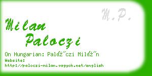 milan paloczi business card